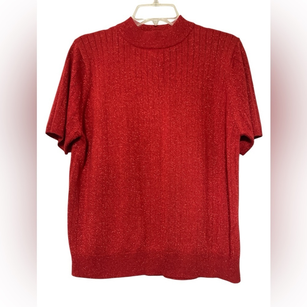 Sag Harbor Vibrant Red Crewneck Sweater